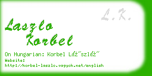 laszlo korbel business card